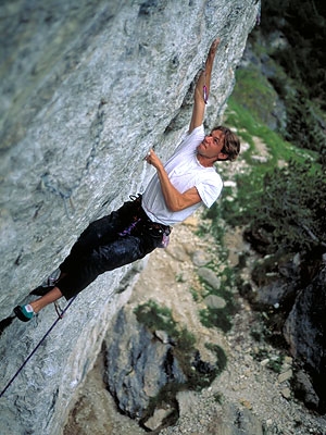 Pian Schiavaneis, Dolomiti - Nicholas Hobley in arrampicata a Pian Schiavaneis, Dolomiti
