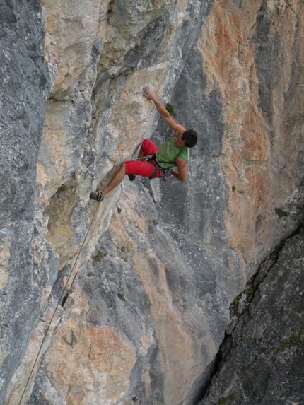 Rio Gere, Cortina - Massimo da Pozzo climbing at Rio Gere
