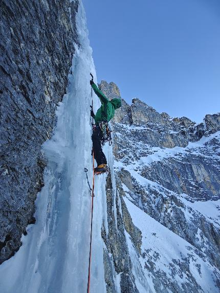 New ice climb added to Sorapiss (Dolomites) by Mirco Grasso, Francesco Rigon