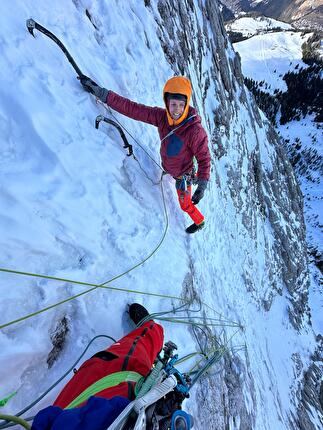 Huge Langkofel Dolomites first ascent by Martin Feistl, Simon Gietl
