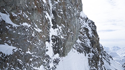 Piz Güglia NW Couloir established solo by Roger Schäli