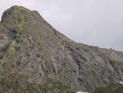 Aiguille de Chatelet - via Carpe diem - La parte alta della via Carpe diem, Aiguille de Chatelet, Monte Bianco