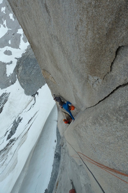 Torres del Paine, Patagonia - Free climbing on the East Face of Cerro Catedral.