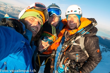 Cerro Torre - 07/2013: Stephan Siegrist, Dani Arnold, Thomas Huber e Matias Villavicencio durante la salita invernale del Cerro Torre