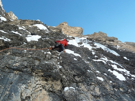 Edle Mischung, new winter climb up Ciampanil Mufreit in the Dolomites