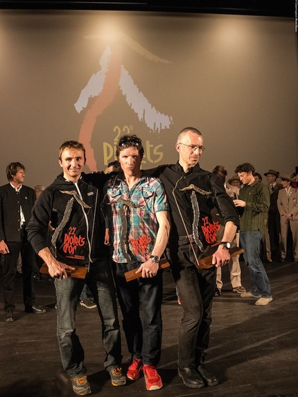 Piolets d'Or 2014 - The evening celebration: Ueli Steck, Raphael Slawinsky & Ian Welsted