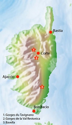 Corsica trekking - Corsica trekking: 1. Gorges du Tavignano 2. Gorges du Val Restonica 3. Col de Bavella