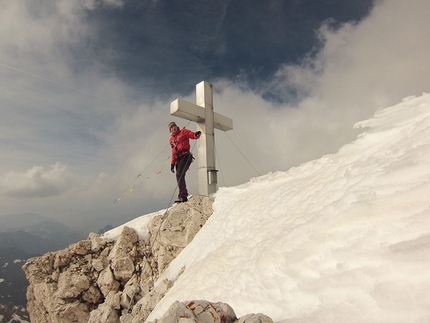 Tom Ballard - Tom Ballard on the summit of Rosengaten, 2981m