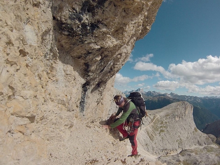 Tom Ballard - Tom Ballar, first free ascent of Platter-Riz, Testone del Rifugio, Rosengarten, Dolomites