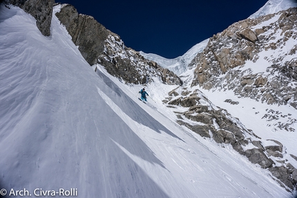 Monte Bianco Via Major: discesa in sci di Luca Rolli e Francesco Civra Dano