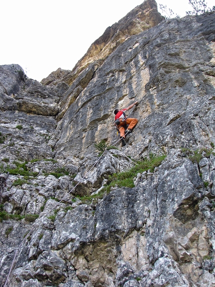 Climbing, Crepa Toronda, Pelmo, Dolomites - Climbing at the new sector at Crepa Toronda close to Passo Staulanza in the Dolomites.