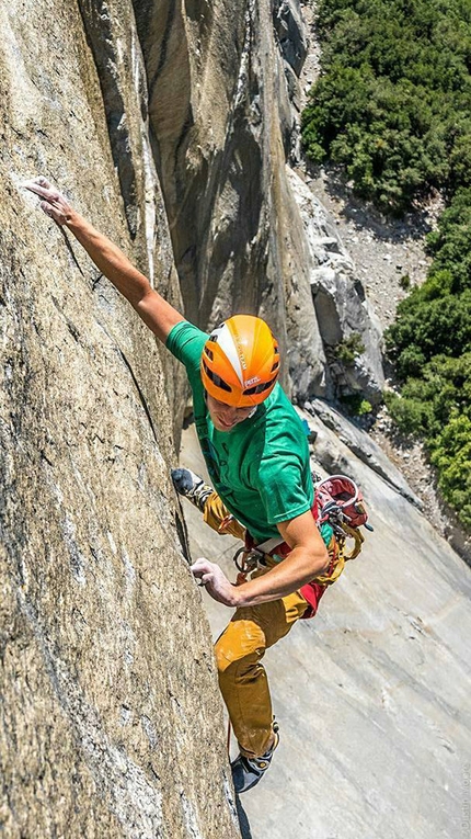 El Capitan, Yosemite - Jorg Verhoeven making the first repeat of Dihedral Wall, El Capitan, Yosemite
