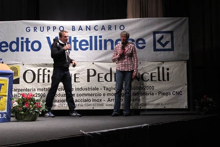 Ueli Steck - Ueli Steck con Christine Kopp durante la serata tenuta dal Cai di Colico il 18/11/2016