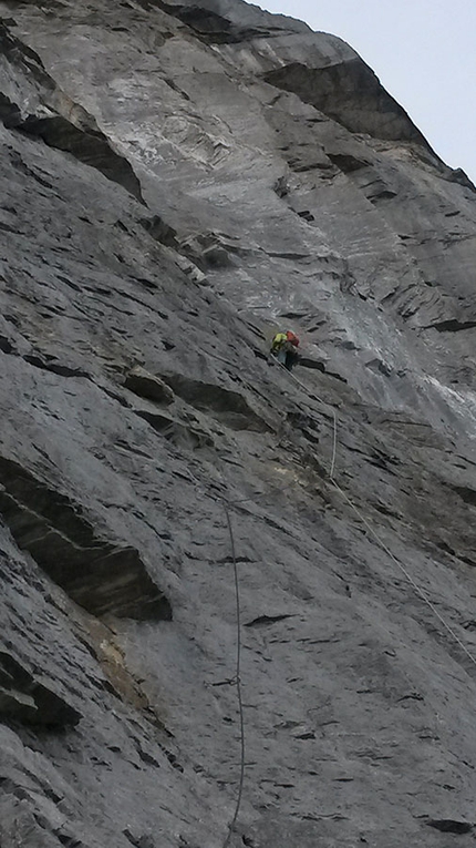 Alpinismo: nella Nordwand dell’Eiger - Arnaud Clavel sulla via Le Chant du Cygne, parete Nord Eiger