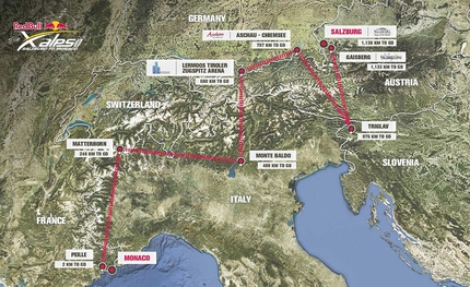 Red Bull X-Alps 2017 - Il percorso ufficiale di Red Bull X-Alps 2017, la cavalcata di oltre 1000km attraverso gli Alpi in parapendio e a piedi. Sette turnpoint in sette diversi paesi: Italia, Austria, Germania, Svizzera, Francia e, per la prima volta, Slovenia.