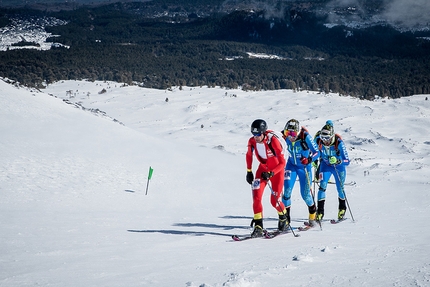 Trofeo Internazionale dell'Etna - Campionati Europei di scialpinismo - Individual Race dei Campionati Europei di scialpinismo: Kilian Jornet Burgada davanti a Michele Boscacci e Robert Antonioli