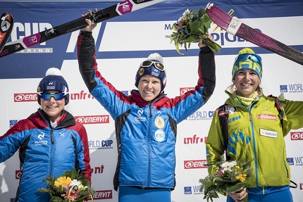 Coppa del Mondo di scialpinismo, Madonna di Campiglio - Madonna di Campiglio Individual: 2. Axelle Mollaret (FRA) 1. Laetitia Roux (FRA) 3. Alba de Silvestro (ITA)