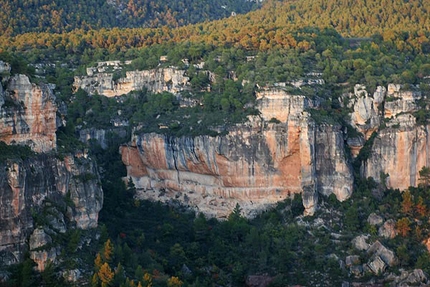 Siurana rock climbing, Spain - The sector El Pati at Siurana in Spain that hosts the benchmark 9a+ La Rambla
