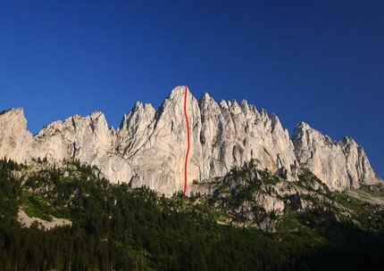Cédric Lachat - The line of Yeah Man, 8b+ multi-pitch up Gran Pfad, Gastlosen, in Switzerland