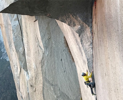 The Nose El Capitan Yosemite - Jacopo Larcher working The Nose, El Capitan, Yosemite in 2018