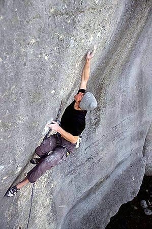 Malvasia - The Slovenian climbing ace Uros Perko attempting Malvasia at Dvigrad, Istria, Croatia.