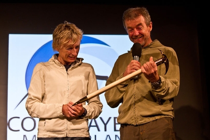 Storie di Montagna - Courmayeur - Nives Meroi and Romano Benet at Courmayeur (Italy) during the first evening entitled I am the mountains I have not climbed.