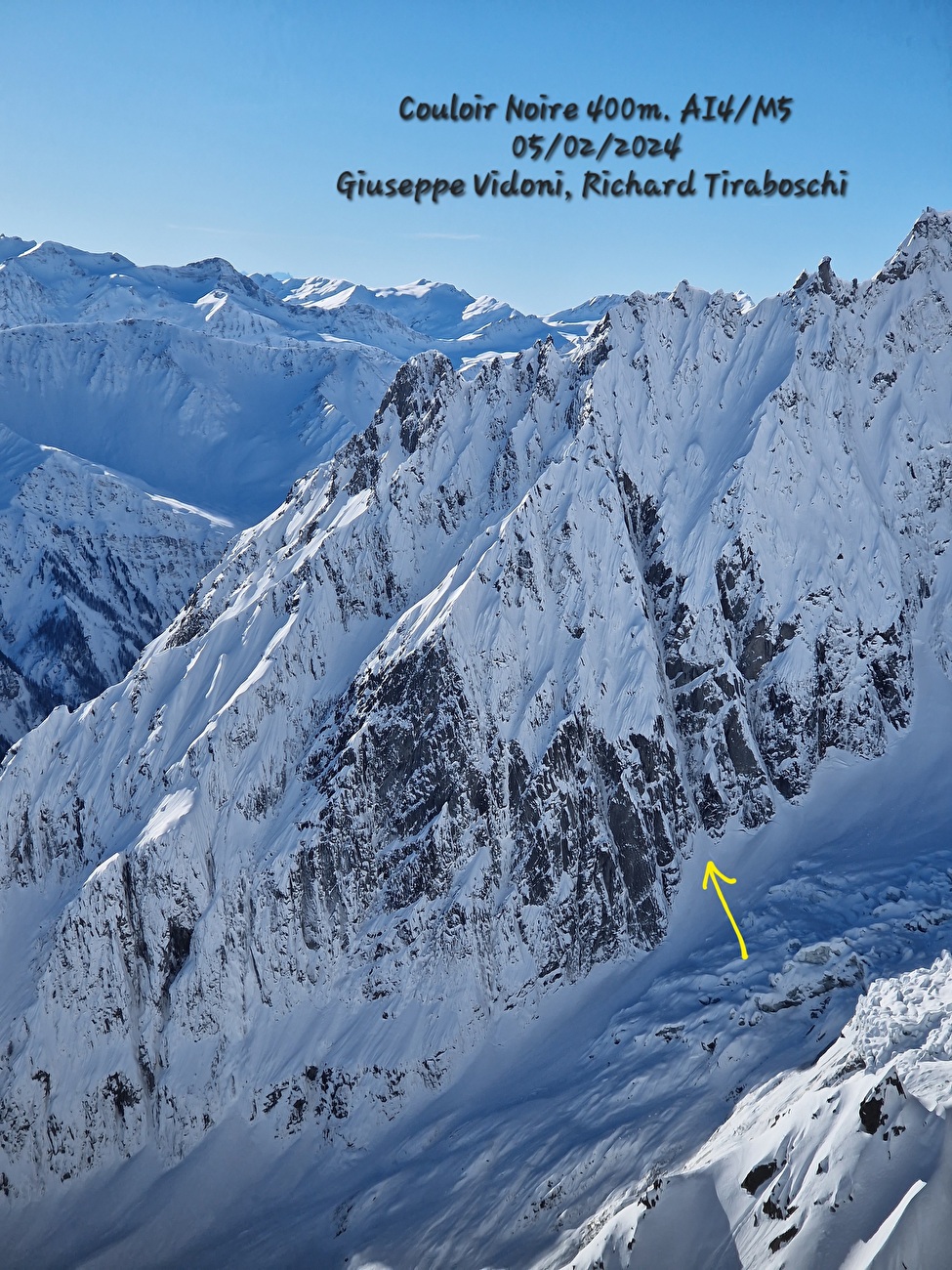 Mont Noire de Peuterey, Mont Blanc, Richard Tiraboschi, Giuseppe Vidoni