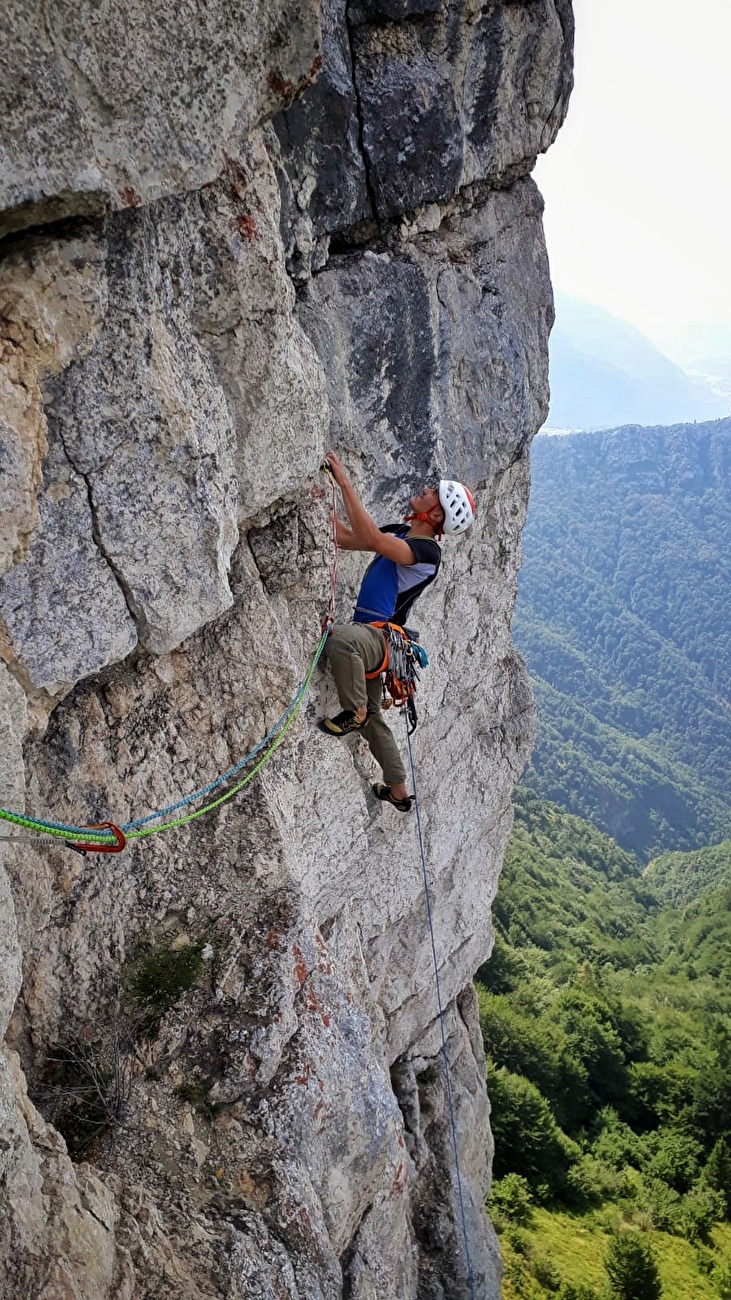 Climbing in Val d'Astico, Italy