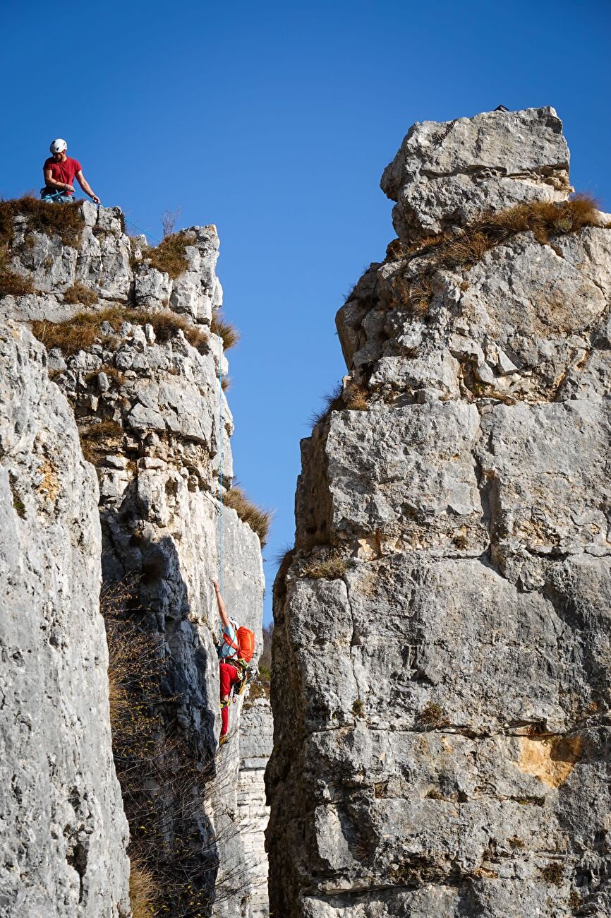 Climbing in Val d'Astico, Italy