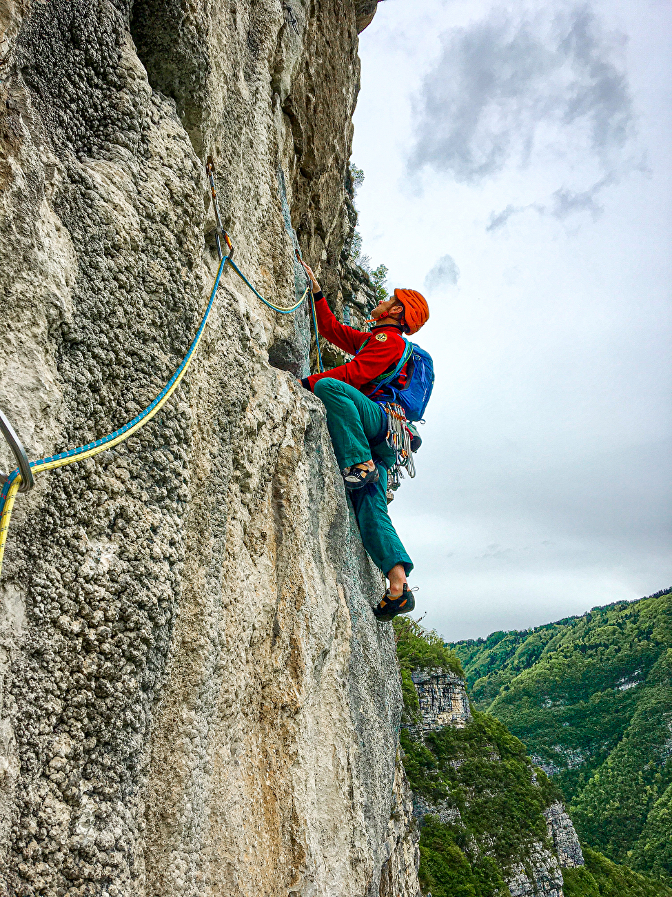 Climbing in Val d'Astico, Italy