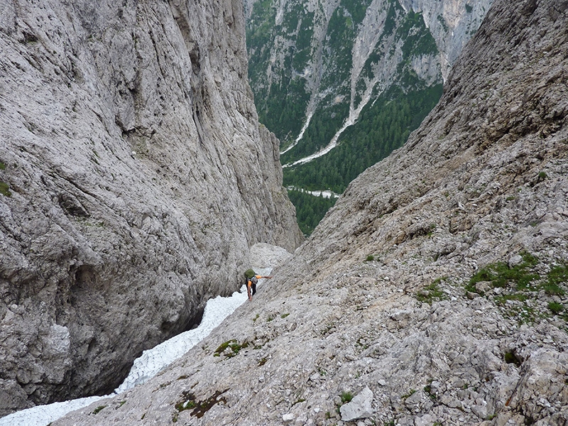 Via Cappellari - Timillero North Face, Sass d'Ortiga (Pale di San Martino, Dolomites)