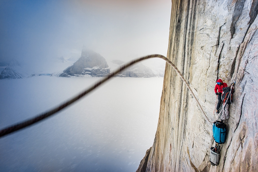 Cheyne Lempe, Dave Allfrey, Great Cross Pillar, Baffin Island, Canada.