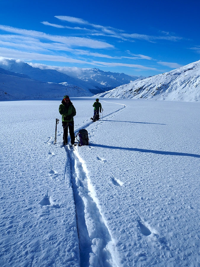 Winter crossing of the Alps by Alberto Paleari