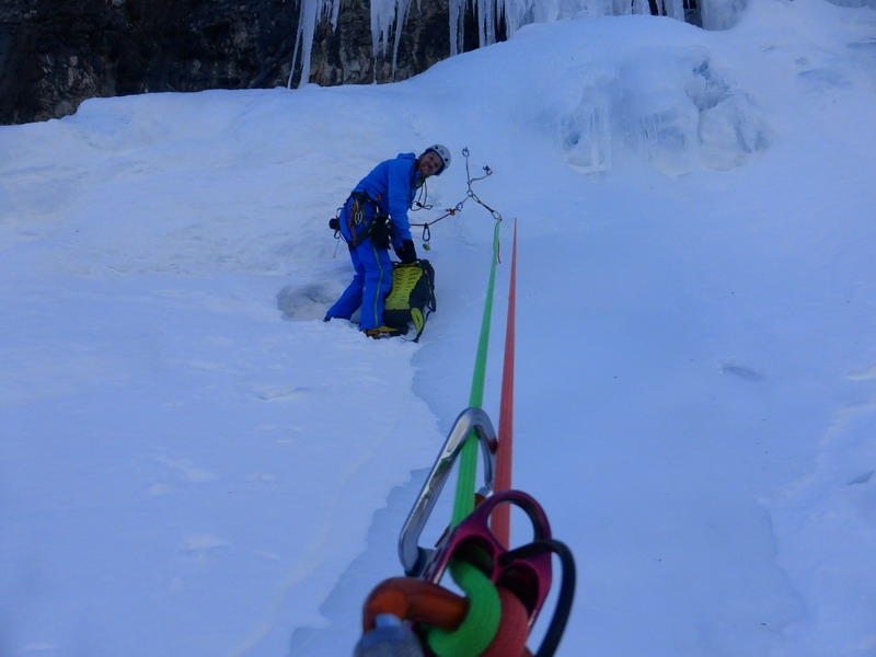 Val Travenanzes Dolomites ice climbing