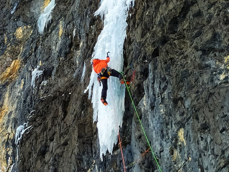 Val Travenanzes Dolomites ice climbing