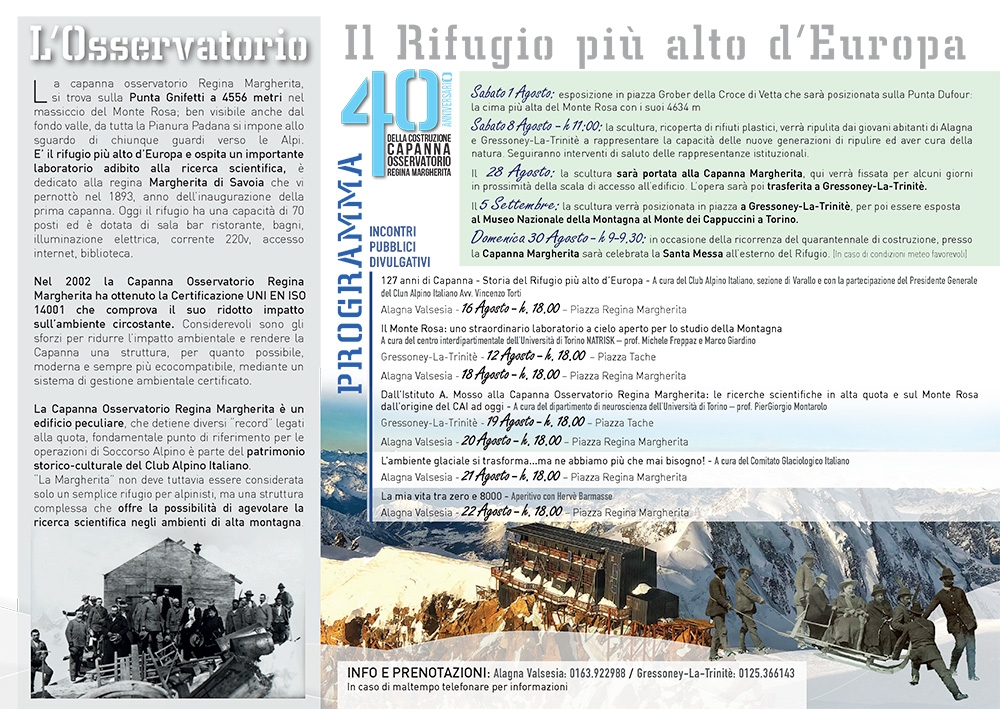 40 anni della nuova Capanna Margherita sul Monte Rosa