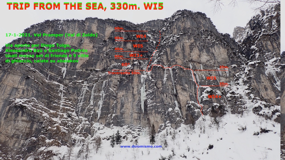 Val Pramper, Dolomiti di Zoldo, Santiago Padrós, Alessandro Baù, Diego Toigo