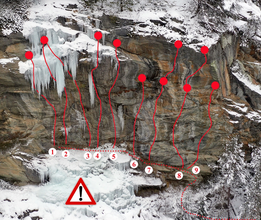 Falesia della Centrale, dry tooling in Valgrisenche, Valle d'Aosta