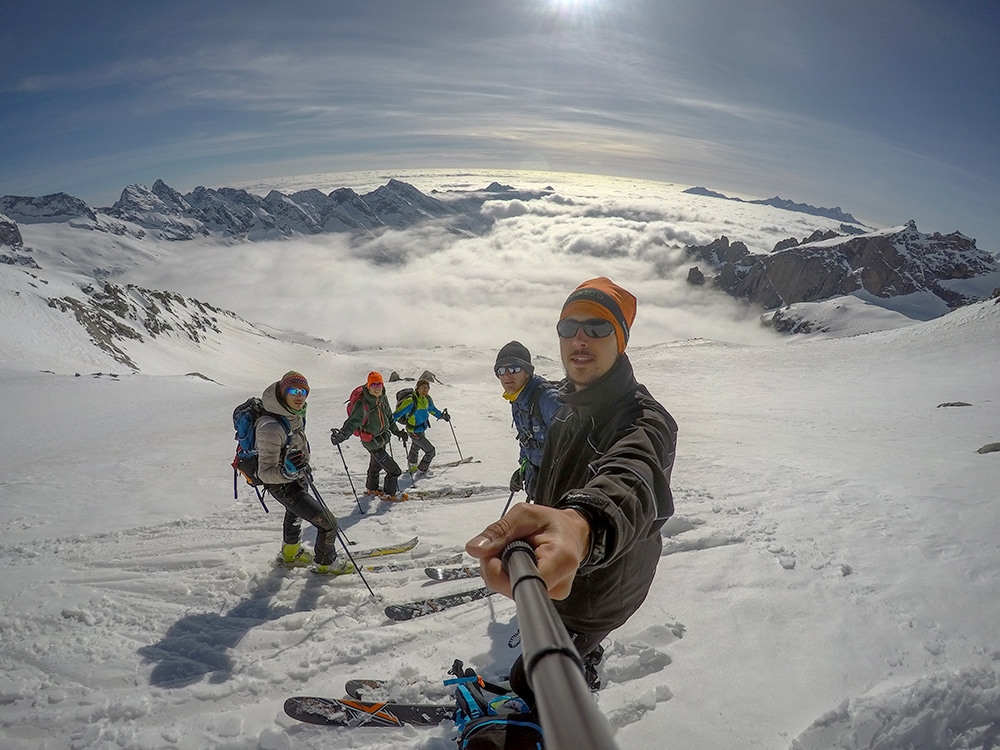 Ski mountaineering Masino and Bregaglia, Mattia Testa, Marco Gautiero, Riccardo Molteni, Luca Chiesa, Luca Bianchi 