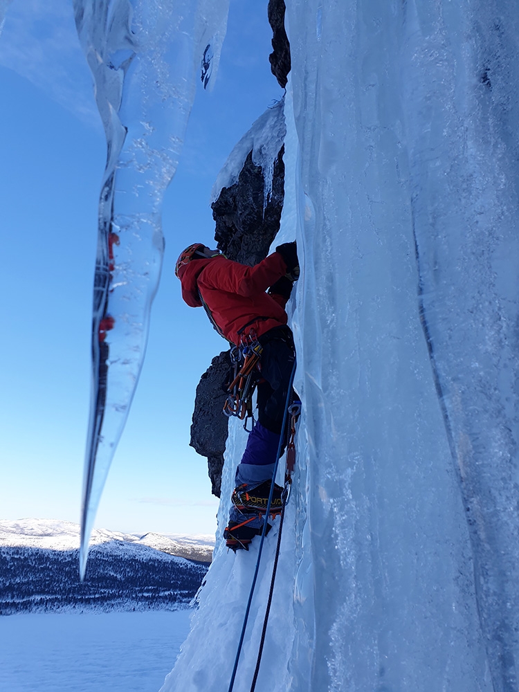 Ice climbing in Lapland, Sweden,  Rafa Vadillo