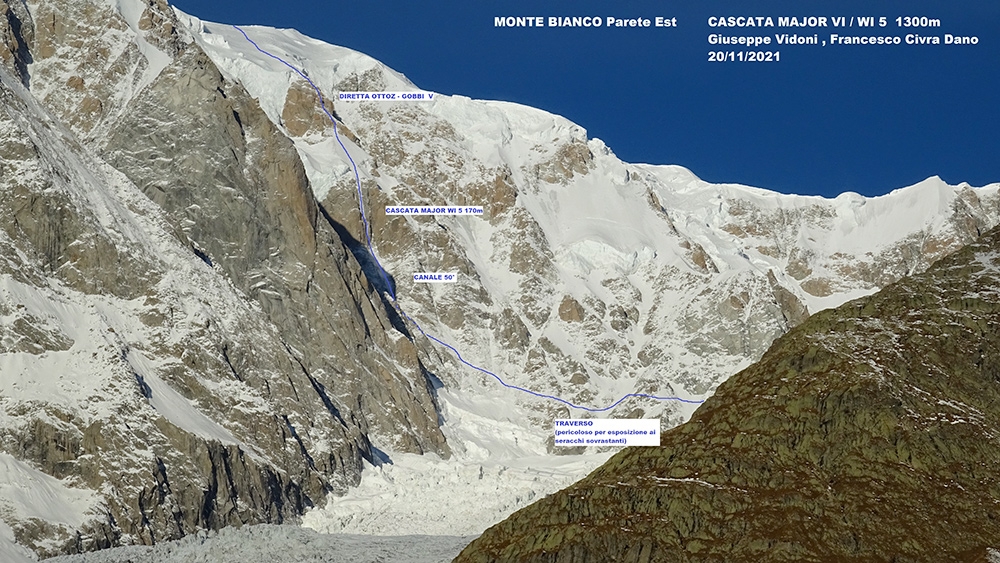 Cascata Major, Mont Blanc, Francesco Civra Dano, Giuseppe Vidoni 