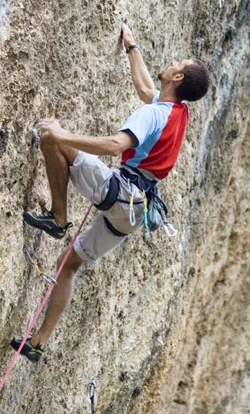 Grotti - Luigi Billoro climbing at Grotti.
