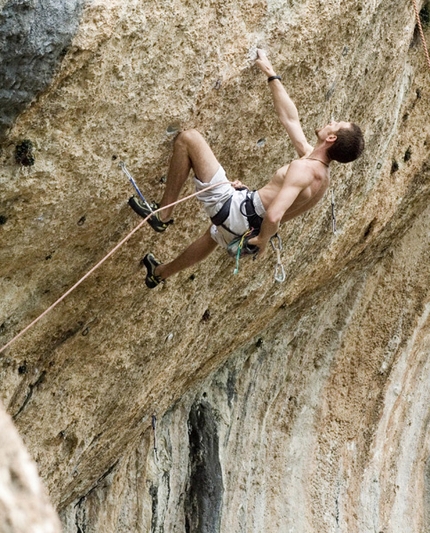 Grotti - Luigi Billoro climbing at Grotti.
