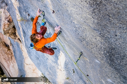 Buoux, France - Sébastien Bouin repeating Agincourt at Buoux, the first 8c in France freed in 1989 by Ben Moon
