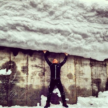 How (not) to shovel snow off a roof...