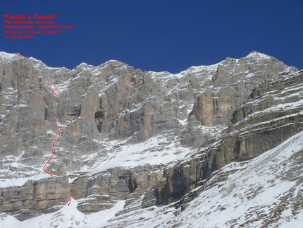 Via Fratelli e Cortelli, nuova via di ghiaccio in Dolomiti di Brenta per i fratelli  Franchini