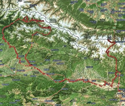 Ettore Campana, Scalo Sogni Caucaso - Mappa del progetto 'Scalo Sogni' di Ettore Campana nelle montagne del  Caucaso, Georgia