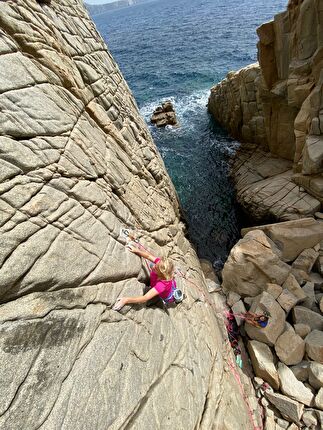 Andromeda Sardinia - Tatjana Göx climbing at sector Mikado at the crag Andromeda in Sardinia