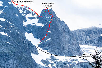 Punta Vardaz, Mont Blanc, Simon Richardson, Michael Rinn - The South Ridge of Punta Vardaz in the Mont Blanc massif, first ascended by Simon Richardson and Michael Rinn on 18-19/06/2024