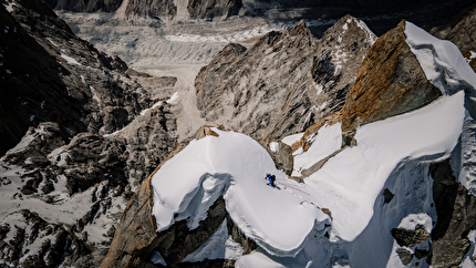 Stefano Ragazzo Eternal Flame Trango Tower - Stefano Ragazzo making the first rope-solo of Eternal Flame on Nameless Tower, Trango Towers, July 2024